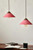 Euri EIN-HL4CR-1100 - Concrete Pendant Light - Cranberry Red - Handmade Design 
