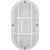 White Grid Style Cross Bar Oval Wall Fixture with E26 Socket – Wet Location 