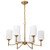 Satco 60-8206 - Liam 6-Light Chandelier - Burnished Brass - 25in 