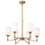 Satco 60-8206 - Liam 6-Light Chandelier - Burnished Brass - 25in 