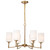 Satco 60-8206 - Liam 6-Light Chandelier - Burnished Brass - 25in 
