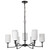 Satco 60-8219 - Liam 9-Light Chandelier - Matte Black - White Opal Glass 