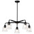 Satco 60-8611 - Grayson 5-Light Chandelier - Matte Black - Clear Ribbed Glass 