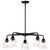 Satco 60-8611 - Grayson 5-Light Chandelier - Matte Black - Clear Ribbed Glass 