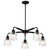Satco 60-8611 - Grayson 5-Light Chandelier - Matte Black - Clear Ribbed Glass 
