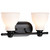 Satco 60-8022 - Russel 2-Light Vanity - Matte Black - Satin White Glass 