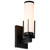 Satco 60-8051 - Roselle 1-Light Vanity - Matte Black - White Glass Shade 