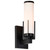 Satco 60-8051 - Roselle 1-Light Vanity - Matte Black - White Glass Shade 