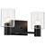 Satco 60-8062 - Clarksville 2-Light Vanity - Matte Black - Clear Glass 