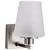 Satco 60-8221 - Lune 1-Light Vanity - Brushed Nickel - Etched White Glass 