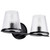 Satco 60-8252 - Valentine 2-Light Vanity - Black - Hammered Glass 