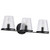 Satco 60-8253 - Valentine 3-Light Vanity - Black - Hammered Glass 