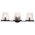 Satco 60-8253 - Valentine 3-Light Vanity - Black - Hammered Glass 