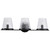 Satco 60-8253 - Valentine 3-Light Vanity - Black - Hammered Glass 