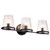 Satco 60-8253 - Valentine 3-Light Vanity - Black - Hammered Glass 