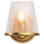 Satco 60-8261 - Valentine 1-Light Vanity - Vintage Brass, Hammered Glass 