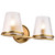 Satco 60-8262 - Valentine 2-Light Vanity - Vintage Brass - Damp Rated 