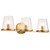 Satco 60-8263 - 3-Light Vanity - Vintage Brass - Hammered Glass 