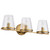 Satco 60-8263 - 3-Light Vanity - Vintage Brass - Hammered Glass 