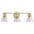Satco 60-8343 - Gianna 3-Light Vanity - Vintage Brass - Damp Rated 