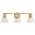 Satco 60-8343 - Gianna 3-Light Vanity - Vintage Brass - Damp Rated 