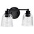 Satco 60-8602 - Grayson 2-Light Vanity - Matte Black - Damp Rated 
