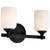 Satco 60-8642 - Solara 2-Light Vanity - Matte Black - Frosted Ribbed Glass 