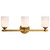 Satco 60-8663 - Solara 3-Light Vanity - Natural Brass - Frosted Ribbed Glass 