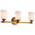 Satco 60-8663 - Solara 3-Light Vanity - Natural Brass - Frosted Ribbed Glass 