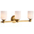 Satco 60-8663 - Solara 3-Light Vanity - Natural Brass - Frosted Ribbed Glass 