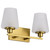 Satco 60-8232 - Lune 2-Light Vanity - Vintage Brass - Damp Rated 