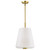 Satco 60-8238 - Lune 3-Light Pendant - Vintage Brass - Etched White Glass 
