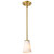 Satco 60-8727 - Royale Mini Pendant - Burnished Brass - Ribbed White Glass 