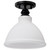 Satco 60-8025 - Russel 10in Semi Flush Mount - Matte Black - Satin White Glass 