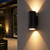 NaturaLED 7645 - 36W LED Cylinder Wall Sconce - Up-Down - Black - Photocell 