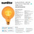 Sunlite 81139-SU - G40 LED Clear Filament Globe Bulb - 2200K Amber 