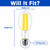 TCP FED28N25050E39CL - 40W Clear ED28 LED Filament HID Replacement Lamp - 5000K