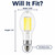 TCP FED23N10050E26CL - 24W ED23 LED Filament HID Replacement Lamp - 5000K