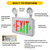 Halco 97124 - Wet Location Exit/EM Combo - Red/Green Selectable - 90-min Battery 
