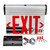 Topaz ESEL/DFS/RMR/B - Edgelit Exit Mirror - Red Double-Face - 90 Min Battery Backup 