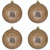 Vickerman M166576D - 6 inch Mocha Shiny Mercury Ball Christmas Ornament - 4 Pack