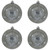Vickerman M166587D - 6 inch Pewter Shiny Mercury Ball Christmas Ornament - 4 Pack