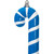 Vickerman MT251802W - 18 inch Blue Enamel Candy Cane Christmas Ornament