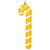 Vickerman MT251878W - 18 inch Yellow Enamel Candy Cane Christmas Ornament