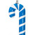 Vickerman MT252002W - 24 inch Blue Enamel Candy Cane Christmas Ornament 
