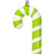 Vickerman MT252273W - 36 inch Lime Enamel Candy Cane Christmas Ornament
