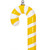 Vickerman MT252278W - 36 inch Yellow Enamel Candy Cane Christmas Ornament 