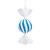 Vickerman MT253002W - 7 inch Blue Enamel Candy Christmas Ornament - 3 Pack 