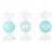 Vickerman MT253027W - 7 inch Aqua Enamel Assorted Candy Christmas Ornament - 3 Pack 
