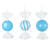 Vickerman MT253052W - 7 inch Light Blue Enamel Candy Christmas Ornament - 3 Pack 